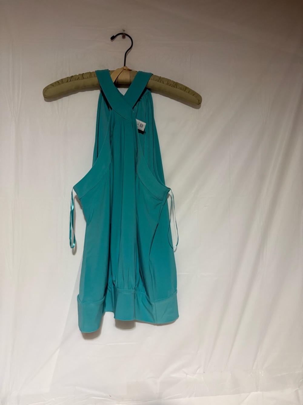 White House Black Market Teal Cross-Back Halter Top